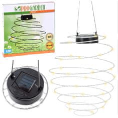 ProGarden Svítidlo solární závěsné LED Lampy Visící Zahradní Lampion Spirála 40 Led Bílá