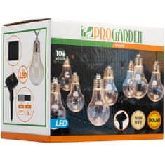 ProGarden Světelný řetěz Solární LED PARTY LIGHT Zahradní Lampy 10 žárovek 180 cm