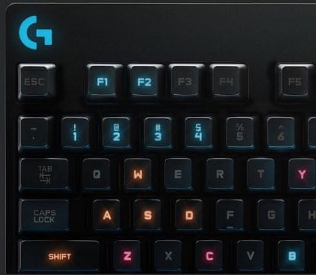 Herní klávesnice Logitech G Pro (2019), GX Blue kancelář použití nejen do kanceláře layout spínače nízkoprofilové USB ergonomický design