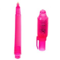 Aga UV pero s neviditelným inkoustem a UV světlem Růžové