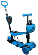 R-Sport Dětská tříkolová koloběžka H3 Modrá 5v1 s LED kolečky