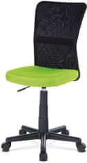 Autronic Kancelářská židle, zelená mesh, plastový kříž, síťovina černá KA-2325 GRN