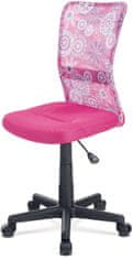 Autronic Kancelářská židle, růžová mesh, plastový kříž, síťovina motiv KA-2325 PINK