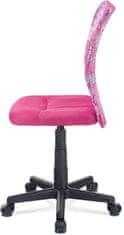Autronic Kancelářská židle, růžová mesh, plastový kříž, síťovina motiv KA-2325 PINK