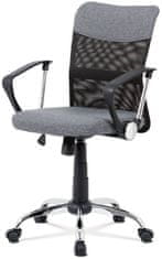 Autronic Kancelářská židle, šedá látka, černá MESH, houpací mech, kříž chrom KA-V202 GREY