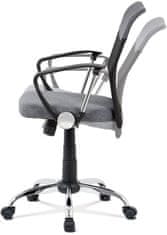 Autronic Kancelářská židle, šedá látka, černá MESH, houpací mech, kříž chrom KA-V202 GREY