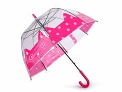 Kraftika 1ks 2 mentolová dívčí průhledný deštník kočka