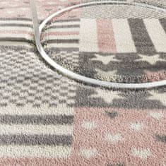 Petromila Dětský koberec 200 x 290 cm vzor hvězd růžový