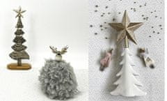 H & L Vánoční strom keramický, bílá 
