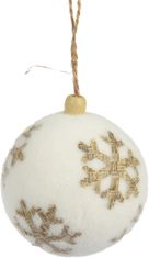 H & L Vánoční ozdoba koule 8cm, bílá slámová vločka