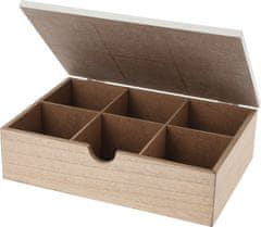 H & L Dřevěný box na čaj24x17x7cm, bílý