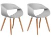 Beliani Sada dvou jídelních židlí v šedé barvě CHARLOTTE