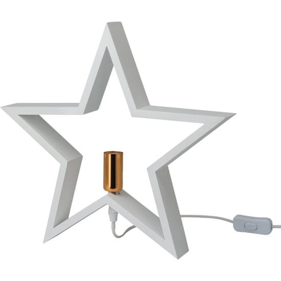 Home&Styling Vánoční svícen ve tvaru hvězdy STAR, bílý, 35 cm