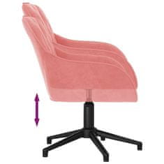 Vidaxl Otočné jídelní židle 2 ks růžové samet