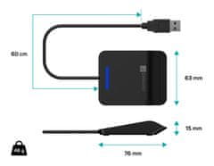 Connect IT USB čtečka eObčanek a čipových karet CFF-3050-BK, černá - rozbaleno