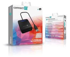 Connect IT USB čtečka eObčanek a čipových karet CFF-3050-BK, černá