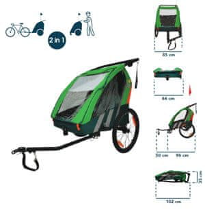 Bellelli kombinovaný vozík za kolo - 2 děti