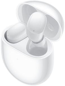 minimalistická Bluetooth sluchátka dotykové ovládání výdrž na nabití 6 h ip54 odolnost vodě prachu potu skvělý zvuk dynamické měniče nabíjecí box