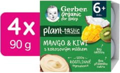 Gerber Organic 100% rostlinný dezert mango a kiwi s kokosovým mlékem 90 g