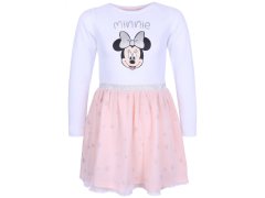 sarcia.eu Bílé a meruňkové, tylové šaty se stříbrnými hvězdami s Minnie Mouse 8 let 128 cm