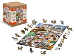 InnoVibe Wooden City Dřevěné puzzle Koťata v Benátkách 2v1, 300 dílků EKO