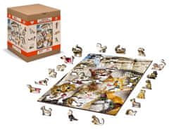 InnoVibe Wooden City Dřevěné puzzle Koťata v Londýně 2v1, 300 dílků EKO