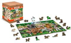 InnoVibe Wooden City Dřevěné puzzle Školka na farmě 2v1, 75 dílků EKO