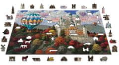 InnoVibe Wooden City Dřevěné puzzle Zámek Neuschwanstein 2v1, 1010 dílků EKO