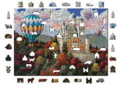 InnoVibe Wooden City Dřevěné puzzle Zámek Neuschwanstein 2v1, 1010 dílků EKO