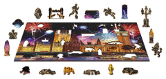 InnoVibe Wooden City Dřevěné puzzle Noční Londýn 2v1, 150 dílků EKO