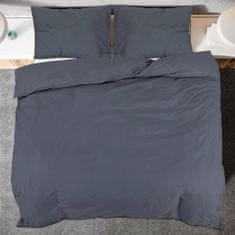 Vidaxl Sada ložního prádla antracitová 200 x 200 cm bavlna