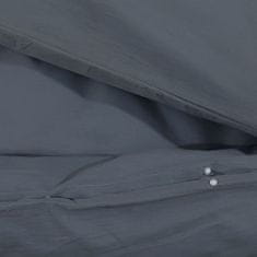 Greatstore Sada ložního prádla antracitová 135 x 200 cm lehké mikrovlákno