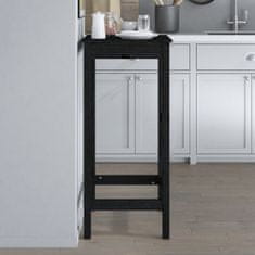 Vidaxl Barový stolek černý 50 x 50 x 110 cm masivní borové dřevo