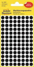 Avery Zweckform Kulaté značkovací etikety 3009 | Ø 8 mm, 416 ks, černá