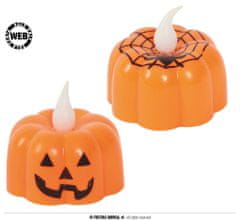 LED svíčka dýně - pumpkin - Halloween - 4 cm - mix 2 druhy