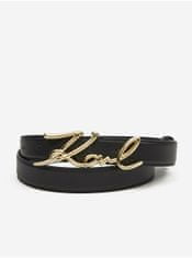 Karl Lagerfeld Černý dámský kožený pásek KARL LAGERFELD 80-85