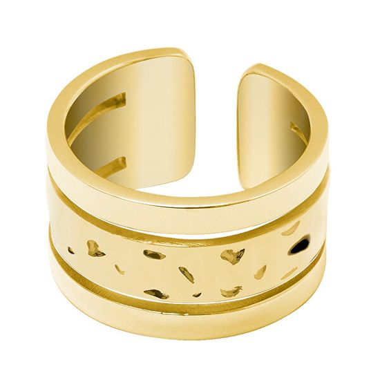 Pierre Lannier Výrazný pozlacený prsten Echo BJ10A720