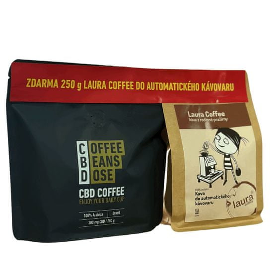Laura Coffee CBD káva + Káva do automatického kávovaru zdarma