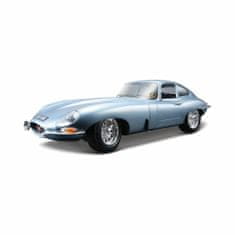 BBurago 1:18 Jaguar E Coupe stříbrno-modrá metalíza