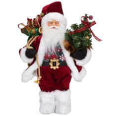 Dům Vánoc Santa se stromečkem a dárky 30 cm