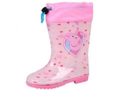 sarcia.eu Dívčí boty do deště Peppa Pig Pink, srdíčka s žebrováním 29-30 EU