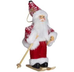 Dům Vánoc Ozdoba na stromeček Santa v červeném kabátku na lyžích 18 cm