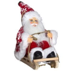 Dům Vánoc Ozdoba na stromeček Santa v červeném kabátku na saních 18 cm