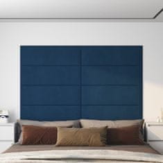 Greatstore Nástěnné panely 12 ks modré 90 x 30 cm samet 3,24 m²