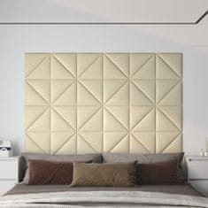 Greatstore Nástěnné panely 12 ks krémové 30 x 30 cm umělá kůže 1,08 m²