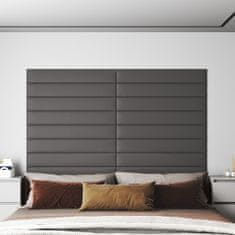 shumee Nástěnné panely 12 ks šedé 90 x 15 cm umělá kůže 1,62 m²