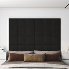 Greatstore Nástěnné panely 12 ks černé 30 x 30 cm textil 1,08 m²