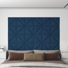 Greatstore Nástěnné panely 12 ks modré 30 x 30 cm samet 1,08 m²