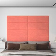 Greatstore Nástěnné panely 12 ks růžové 90 x 30 cm samet 3,24 m²