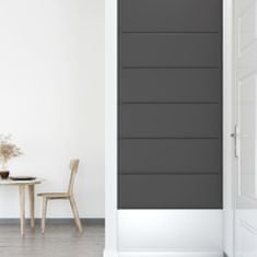 Greatstore Nástěnné panely 12 ks šedé 90 x 30 cm umělá kůže 3,24 m²